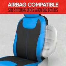 Motor  - Fundas de Asiento Impermeables Azul/Negro para Asientos Delanteros Fundas de Asiento de Neopreno Azul de Alta Calidad Protectores de Asiento de Coche con reposacabezas extraíble - Asientos delanteros azules - Ver 6