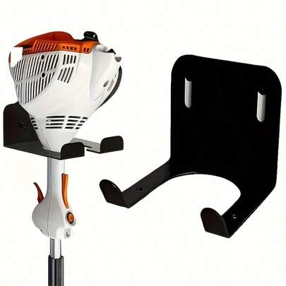 1 قطعة خطاف معدني أسود قابل للتركيب على الحائط بسهولة، حامل ماكينة التشذيب، رف تخزين متعدد الوظائف لتنظيم الأدوات في المطبخ والمرآب والحديقة