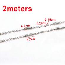 2m Gold Stainless Steel Chain With Cross, Lip, Sequin, Heart Beads, Suitable For DIY Jewelry Making Necklace, Bracelet, Accessories - 2 Meters - View 35