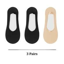 1/3/5 Pairs Spring And Summer Ice Silk Boat Socks For Women, Anti-Slip, No Heel Slipping, Invisible Socks, Thin Low-Cut Socks, Breathable Cool Socks - Multicolor - View 35