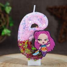 1件/套 巫师米拉生日蜡烛数字蛋糕派对节日用品 数字蜡烛 0-9 - 彩色 - 查看 8