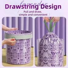 Lavender Scented Drawstring Trash Bags, Thickened Leak-Proof Disposable Garbage Bags, Suitable For Kitchen, Bathroom, Bedroom, Living Room And Other Scenarios - Multiple Styles - View 5