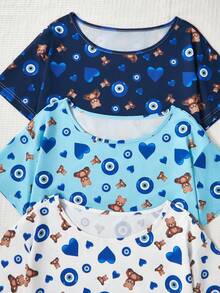 Women's Comfortable Casual Pajama Set - Multicolor - View 4