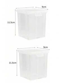 1pc/2pcs Cotton Swab Storage Box, Cotton Swab Holder, Makeup Remover Pad Pad Transparent Plastic Box With Flip Cover - Clear - View 9