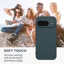 Compatible Case For Pixel 9 - With Raised Edges - Wireless Charging Compatible - Matte Dark Slate, 42500028 - 黑與白 - 查看 6