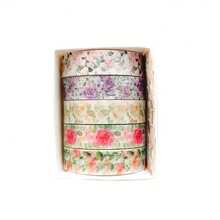 5 Rolls Of Washi Tape Floral Series Tear-Free Decorative Stickers For Journals, Photo Albums, Schedules, And Party Decorations - Băng dính Washi - 5 - Xem 2