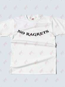 No Ragrets By Bigbadt T-Shirt Free USA Shipping Funny Regrets Tattoo - White - View 2