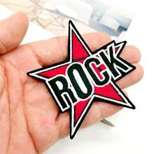 7 pezzi Toppe ricamate stile rock and roll, applicazioni per abbigliamento, giacche, cappelli, zaini, jeans - termoadesive/cucibili - A - Visualizzare 6