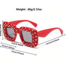 Women's Fashion Glasses - UV Protection With Blue Diamond Decoration, Exclusive Large Square Frame Design For Parties, Suitable For Everyday And Special Occasions - Fashion Accessory, Fun Design, Durable, Designer Style, A Must-Have For  Enthusiasts - Màu xanh lam - Xem 6