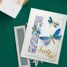 1pc Rectangular & Dragonfly Metal Cutting Dies, DIY Scrapbooking Embossing Template, Suitable For Handmade Greeting Card, Metal Cutting Mold, Gift Card Making Tool - A - View 5