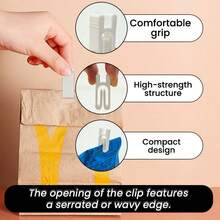 5pcs Reusable Food Bag Sealing Clips, Airtight Plastic Bag Clips, Removable & Durable, Moisture-Proof, Practical Kitchen Tool - Multicolor - View 8