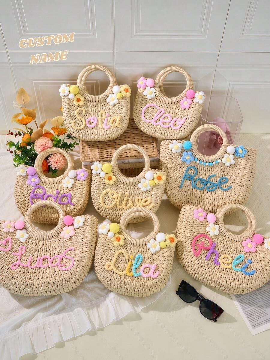 Personalised Hand Bag,Little Girls Bag Perainalised,Personalised Kids Handbag,Gifts For Girls,Customized Bridesmaid Gifts,Personalized Bag - Multicolor - View 1