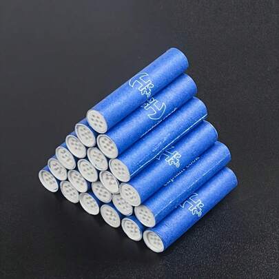 100pcs High End Ceramic Head Pipe Filter Cartridge, Comes With A Storage Can, 6mm Pipe Filter Cartridge, Ideal Pipe Smoking Accessory, Enhances Smoking Pleasure