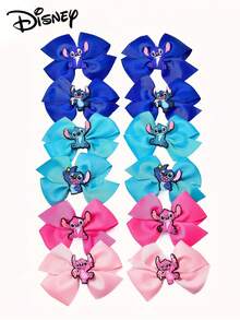 Disney Bộ 2/12 kẹp tóc nơ hình chữ Z màu trơn họa tiết Stitch, phụ kiện tóc dễ thương, nhiều màu sắc và thời trang, phù hợp để sử dụng hàng ngày, làm quà tặng tựu trường, quà sinh nhật. - Nhiều màu - Xem 2