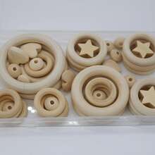 天然木不规则木珠套装，木珠DIY套件 - 混款盒裝 - 查看 2