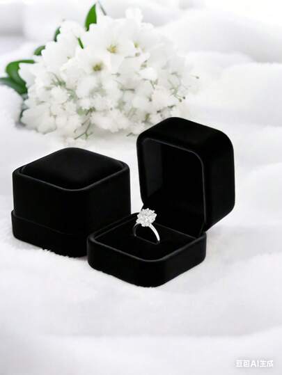 Black Velvet Ring Box, Multi-Function Jewelry Storage Box For Necklace, Bracelet, Ring, Earring Display, Suitable For Proposal, Engagement, Wedding, Anniversary, Holiday Events, Gift Box