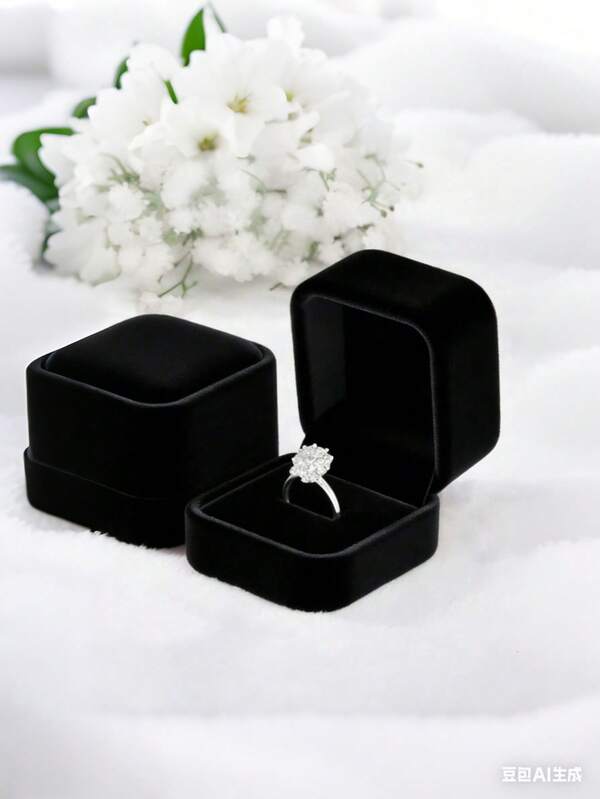 Black Velvet Ring Box, Multi-Function Jewelry Storage Box For Necklace, Bracelet, Ring, Earring Display, Suitable For Proposal, Engagement, Wedding, Anniversary, Holiday Events, Gift Box