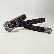 1pc Leopard Print Bohemian PU Waist Belt, Suitable For Dates And Daily Wear - Multicolor - View 2