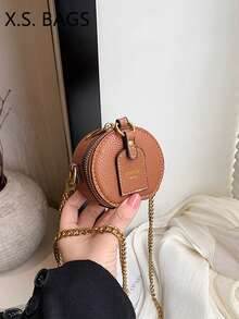 Mini Bag,Fashionable Women's Mini Round Coin Purse With Key Ring And Shoulder Strap For Mom & Kids,Cross Body Bag Women,Cross Body Bag Women,Purse Wallet,Small Bag,Bags Cross Body Bag - Brown - View 10