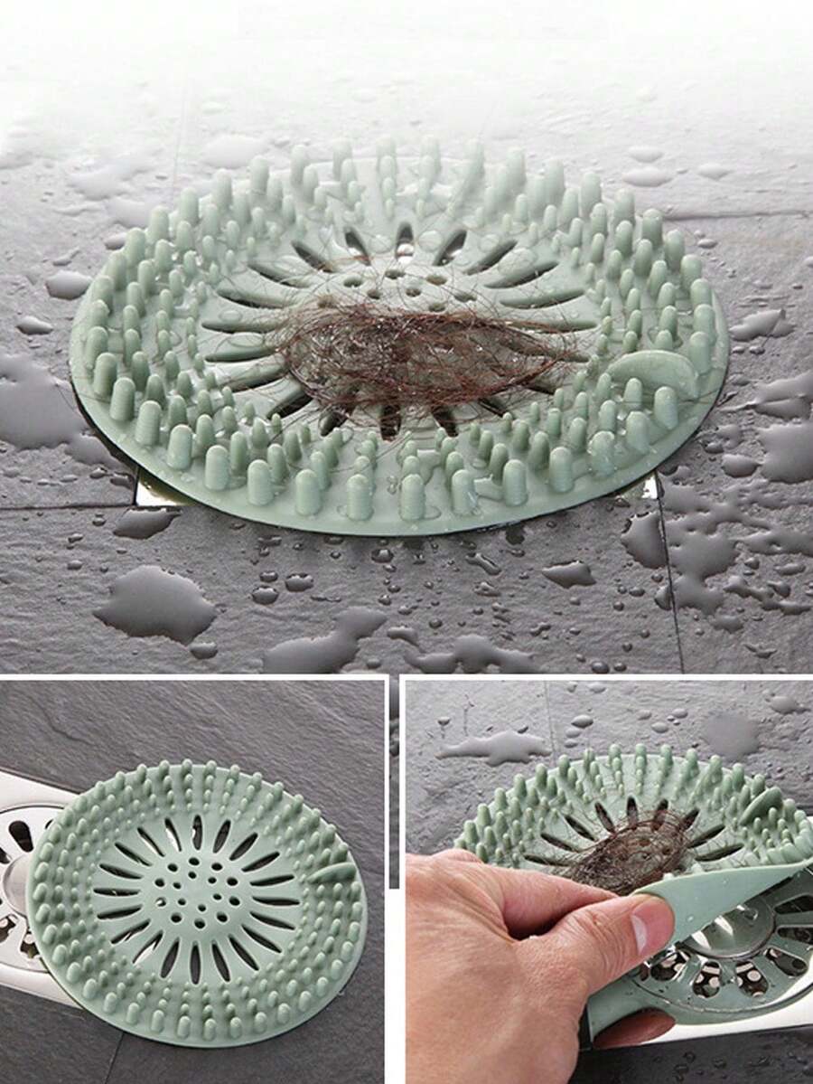 1pc Kitchen Sink Drain Filter, Bathroom Basin Hair Catcher, Suction Cup Drain Cover - Multicolor - View 1