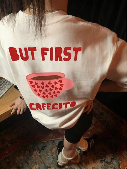 女士夏季新款字母印花圆领短袖T恤，休闲宽松百搭上衣，时尚日常穿着