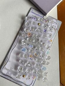 Cristal mini dorado, pegatinas de epoxi, decoraciones en relieve 3D de hámster, conejo, fundas de teléfono, scrapbooking, diario, pegatinas - Multicolor - Ver 12