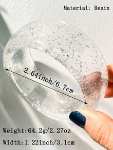 1件冷色调渐变树脂手链，优雅简约设计手链 - 彩色 - 查看 13