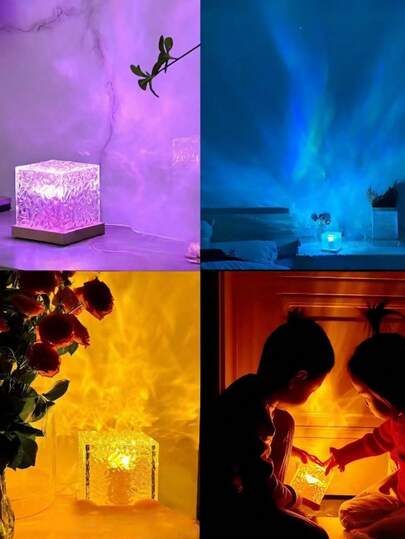 1pc Water Wave Northern Lights Projection Lamp, Touch & Remote Control, 16 Lighting Colors, Creates Romantic & Cozy Ambiance, RGB Mood Night Light, Suitable For Adult Bedroom Decor, Home Theater, Ceiling, Gift Decoration