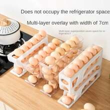 Rodillo automático para huevos de 3 capas/4 capas, nuevo estante para huevos dedicado para cocina doméstica, organizador de huevos de gran capacidad para ahorrar espacio XATT - Blanco de 4 capas - Ver 5