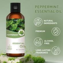 LISM 100ml/3.4oz, 30ml/1.0oz Peppermint Essential Oil, 100% Pure & Natural, Suitable For Diffuser, Humidifier, Natural Style | Nourishing Oil, Holiday Gift - Peppermint Essential Oil - View 4
