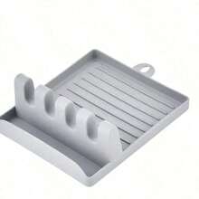 1pc Multi-Function Silicone Spoon/Spatula Holder, Utensil Rack, Versatile Kitchen Tool Organizer - Xem 3