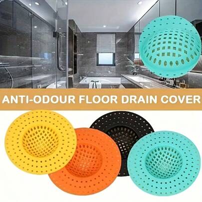 1 pieza Filtro de drenaje para fregadero de cocina, baño, drenaje de piso, cubierta de prevención de obstrucción y plagas en el inodoro, filtro de fregadero de cocina, filtro de drenaje doméstico, fácil de limpiar, adecuado para primavera y verano, color aleatorio