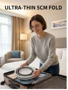 1个可折叠水桶（3升/10升），便携式折叠水桶，适用于露营、钓鱼和旅行，节省空间的圆形洗脸盆，适用于宿舍、泡脚和洗车，耐用的户外装备 - 隨身折疊款 - 查看 7