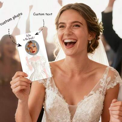 Customized Personalized Scratch Cards With Bride And Groom Photos/Patterns - Groom Matching Game, Wedding Favor, Bridesmaid Gift, Bachelorette Party Game, Paper Scratch Cards Suitable For Wedding Carnival, Easter And Other Occasions