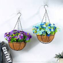 8/10 Inch Round Wire Plant Holder Metal Hanging Basket Coconut Liner Lining Plants Flower Garden Pot For Home Balcony Decoration - A - View 2