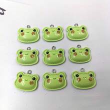 6/10 chiếc mặt dây chuyền hình ếch Kawaii, mặt phẳng, làm từ nhựa bóng, thủ công, dùng để làm trang sức, khuyên tai DIY. - Nhiều màu - Xem 4