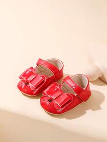 Infant Toddler Shoes Bow Tie Breathable Infant First Walking Shoes - Red - View 6
