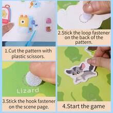 1 Set Paper Art Puzzle Game, Including Cutting Paper, Stickers And Puzzles, Montessori STEM Toys, With Shopping Cart, Pet Carrier, Backpack And Medical Kit, Helps Develop Fine Motor Skills - Multicolor - View 4