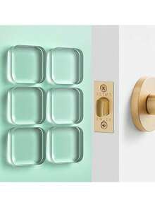 3 pièces/4 pièces Set Butoir de porte transparent [Adhésif sans impact], Protège-poignée de porte transparent, Coin anti-collision côté gauche, Design à coussin en silicone - Convient pour divers amortisseurs de meubles, Applicable aux sols en bois/carrelage, Convient pour la maison et le bureau - Aucun perçage requis - Voir 2