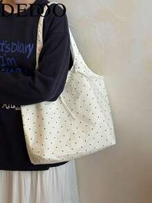 Dedoo Ins Style Portable Canvas Tote Bag Women's New 2026 Niche Design Large-Capacity Underarm Shoulder Bag - Beige - View 2