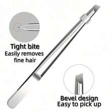 High Quality Stainless Steel Eyebrow Tweezers, Hair Removal Pliers, Ingrown Hair Tweezers, Angled Eyebrow Tweezers, Facial Care Tools - Upgraded Version - View 4