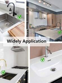 Silicone Sink Splash Guard, Featuring Inclined Water Flow Design, Large Anti-Slip Faucet Base Mat, Easy-To-Clean Drip Tray, Suitable For Kitchen Sink, Bathroom Vanity, Laundry Room, RV, Practical Household Essential And Bathroom Decor Accessory - Multicolor - View 12