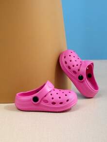 Summer New Unisex Flat Slip-Resistant Soft Sandals, Solid Color Beach Clogs For Kids' Casual And Vacation Wear - Màu Hồng Tươi - Xem 6