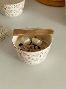 Bộ đồ ăn hoa hồng Ditsy 1 chiếc, đĩa hoa Ditsy sang trọng, bát đựng salad rau, bát đựng yến mạch ăn sáng, bát đựng cơm, thích hợp cho gia đình, nhà hàng, cửa hàng tráng miệng, tụ họp, tiệc tùng, quà tặng, đồ dùng học tập - hồng - Xem 8