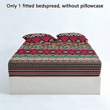 1件简约现代波西米亚风O型印花磨毛床笠，卧室印花床罩，床垫罩，床垫保护套，防尘罩，床上用品（不含枕套） - 彩色 - 查看 6