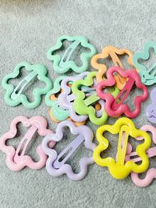 50pcs Girls Cute Colorful Flower Hair Clips, Y2K Holiday Hair Accessories, Ideal Gift Choice, Random Colors - Multicolor - View 5