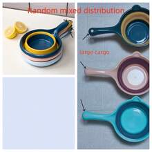 1pc Thickened Foldable Fashion Water Scoop, Hanging Style Household Kitchen Bathroom Foldable Plastic Silicone Convenient Water Ladle (Random Style) - Multicolor - View 6