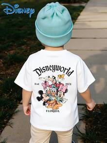 A Casual And Fashionable Short-Sleeved T-Shirt For Boys And Girls, Featuring The Designs Of Disney's Mickey Mouse Daisy And Her Friends. It Is Perfect For Party Outfits And Daily Wear. - 白色 - 查看 3