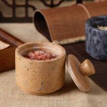 1个带盖大理石调味罐 | 盐、糖、胡椒粉容器 | 创意厨房调味罐，适用于家庭和餐厅 - 彩色 - 查看 9