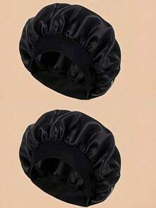 2pcs Elastic Crocheted Silk Satin Lined Hair Caps In Different Colors - Hat - View 5